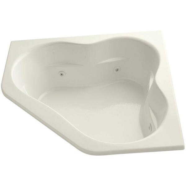 KOHLER Tercet 5 ft. Acrylic Oval Drop-in Whirlpool in Biscuit