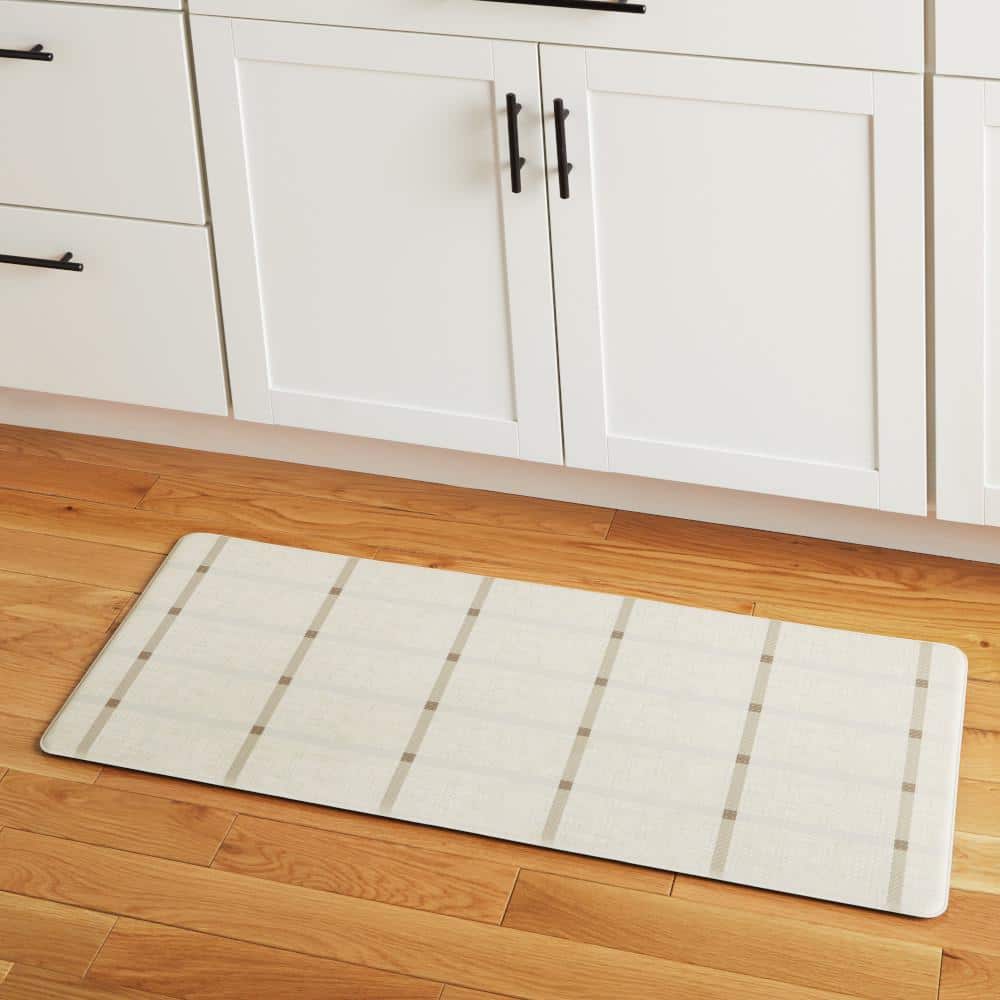 Beige Geometric Memory Foam Anti-Fatigue Mat, 18" x 39"