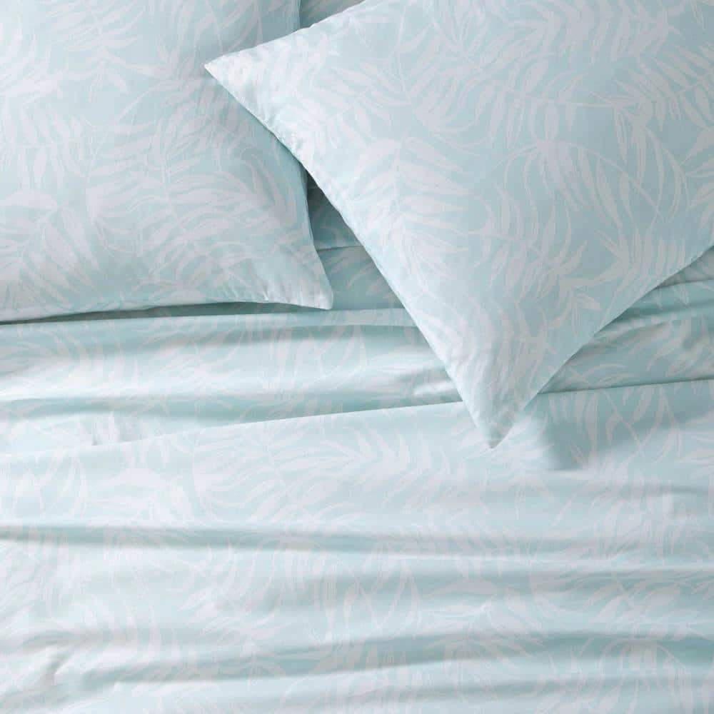 King Blue Cotton Reversible Comforter Set with Shams