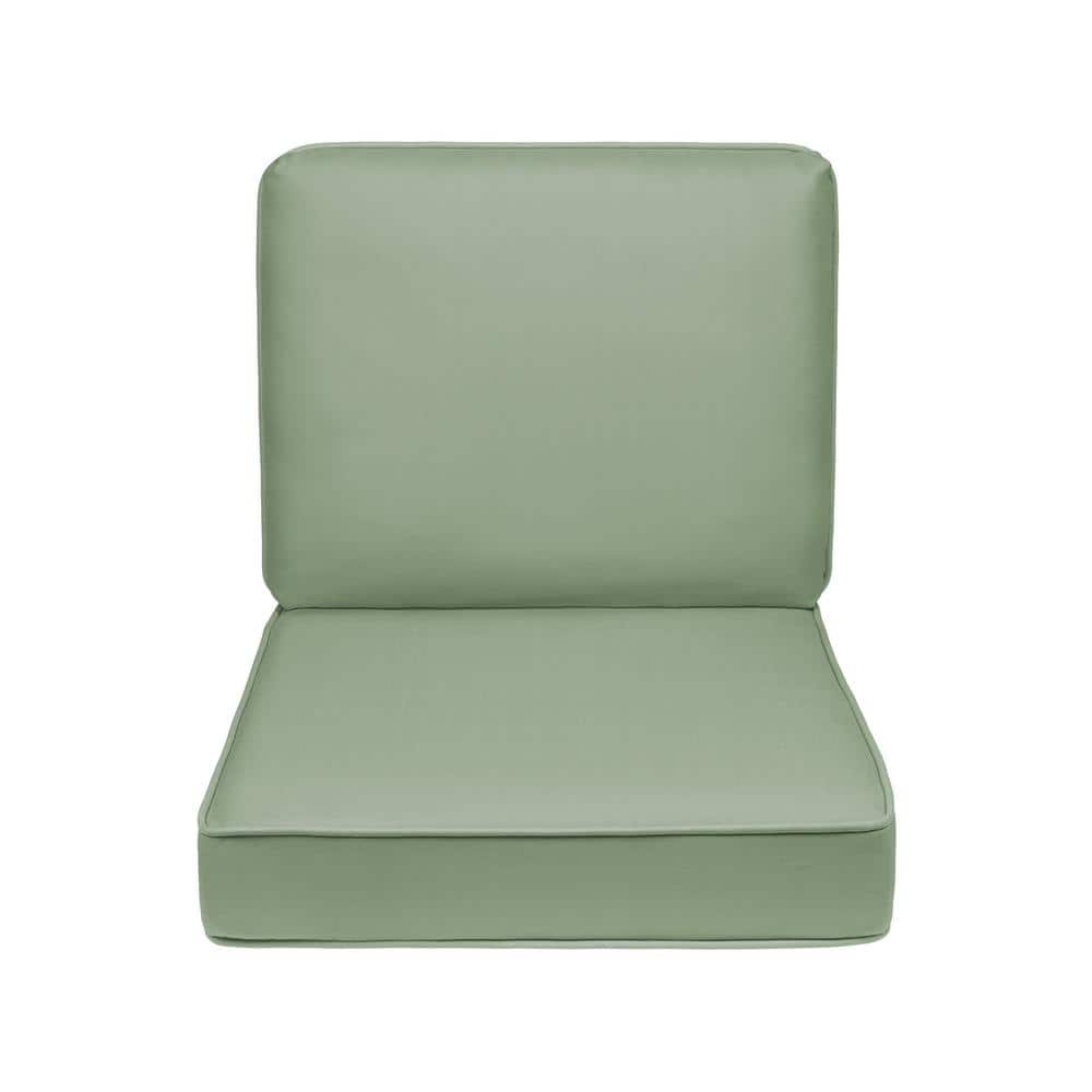 22 in. x 25 in. 2-Piece Universal Outdoor Deep Seat Lounge Chair Cushion in Aloe (1-Pack) price history on PriceWatchPro