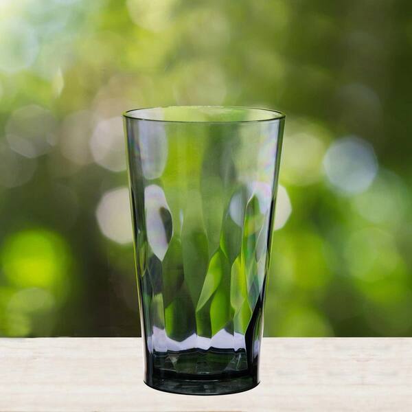 Wudkey Gray 16 oz. unbreakable Plastic Drinking Glasses Set of 6, Shatterproof Drinking Cups, Reusable, Dishwasher Safe