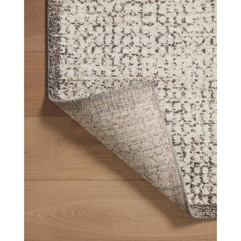 Darby Ivory and Stone Hand-Knotted Synthetic Accent Rug 2'-7" x 4'