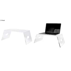 21.5 in. W. Clear Acrylic Computer Monitor Riser Portable Laptop Stand (2-Pack)