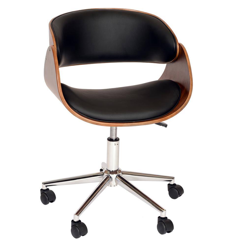 Black Faux Leather High Back Swivel Office Chair