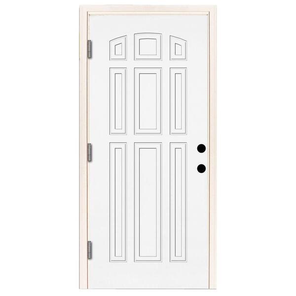Steves & Sons 32 in. x 80 in. Element Series 9-Panel White Primed Steel Prehung Front Door