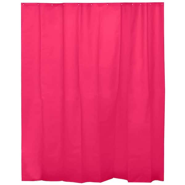 EVIDECO French home goods Solid Eva 71 in. x 78 in. Pink Bath Shower Curtain