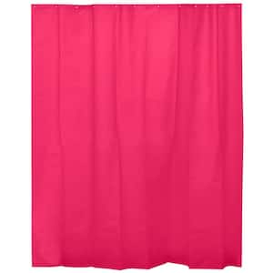 Solid Eva 71 in. x 78 in. Pink Bath Shower Curtain