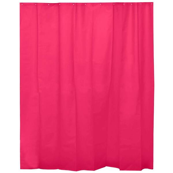 Unbranded Solid Eva 71 in. x 78 in. Pink Bath Shower Curtain
