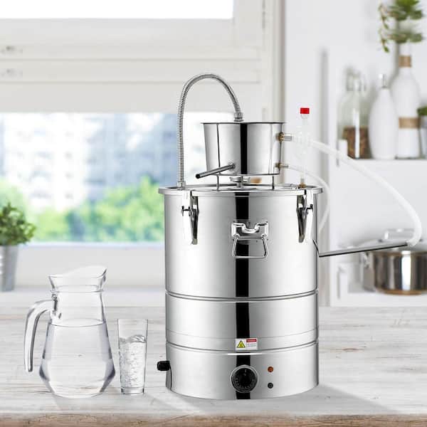 Alcohol Still 9 Gal 30 L Water Alcohol Distiller, Home Distillery Kit include Stainless Steel Tube & Pump, Silver