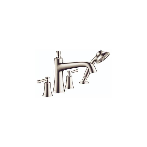 Hansgrohe Joleena 2-Handle Deck Mount Roman Tub Faucet with Hand Shower in Polished Nickel