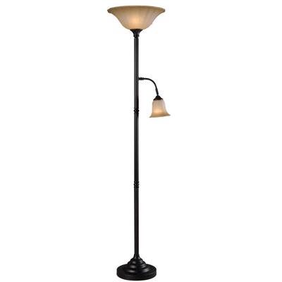 Dale Crystal Leaf Collection 69 75 In Antique Bronze Torchiere With Side Light Ftr10003 The Home Depot Dale Crystal Leaf Collection 69, Antique Floor Lamp Globe Replacement