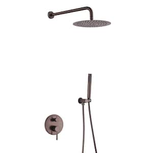 Single Handle 2-Spray Shower Faucet 1.5 GPM  with Drip Free with in Oil Rubbed Bronze Rainfall 10 in. Round Shower Head