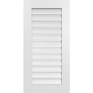 20 in. x 40 in. Vertical Surface Mount PVC Gable Vent: Functional with Standard Frame