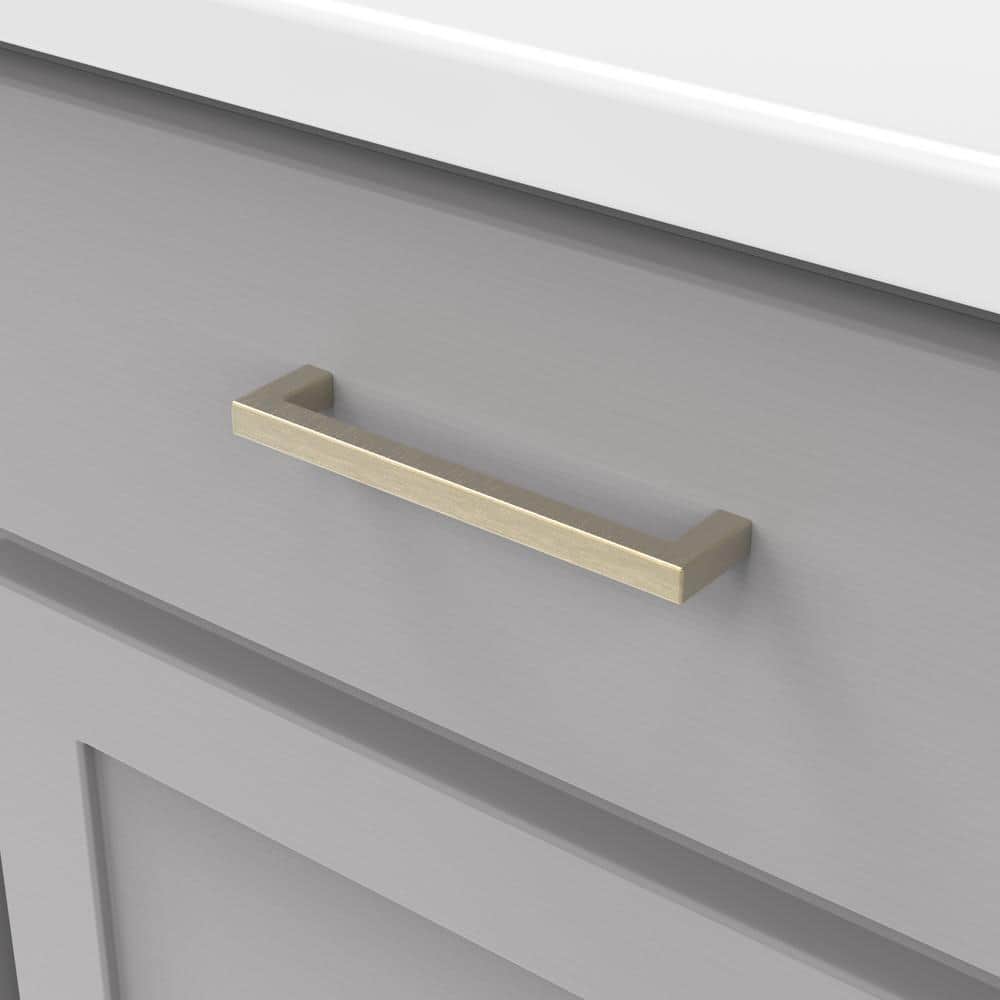 Champagne Bronze Modern Kitchen Cabinet Drawer Pulls, 5-1/16"