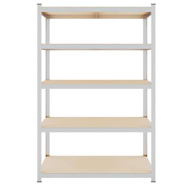 FUNKOL 47 in. W x 24 in. D x 71 in. H Freestanding Adjustable Shelf Metal Kitchen Shelf in Silver 16-Padded Feet Rubber Hammer