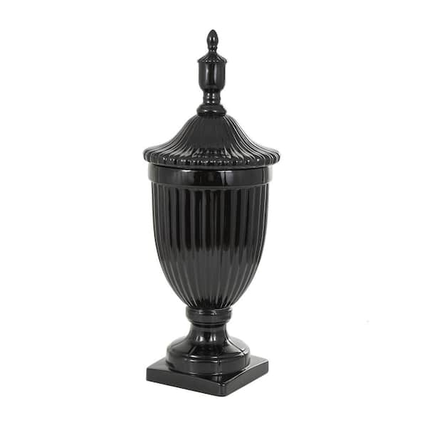 Litton Lane Black Ceramic Decorative Jars