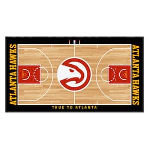 NBA - Atlanta Hawks Tan 2 ft. x 4 ft. Indoor Basketball Court Runner Rug