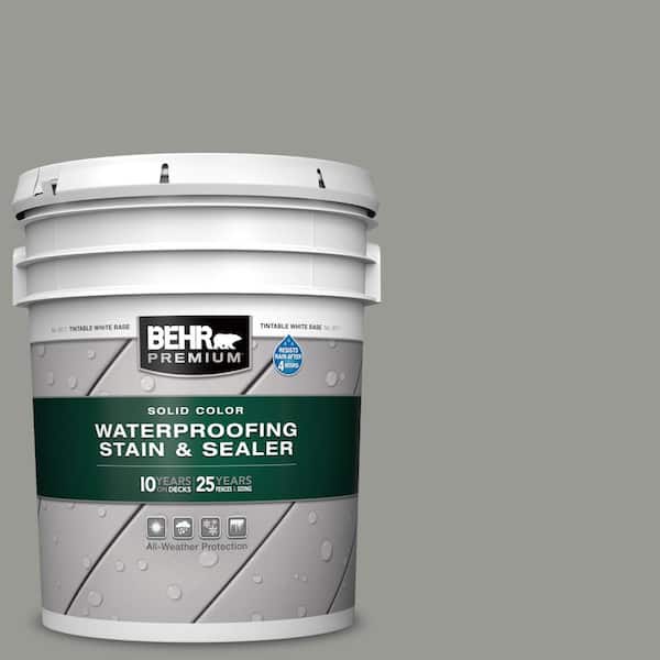 BEHR PREMIUM 5 gal. #SC-143 Harbor Gray Solid Color Waterproofing Exterior Wood Stain and Sealer