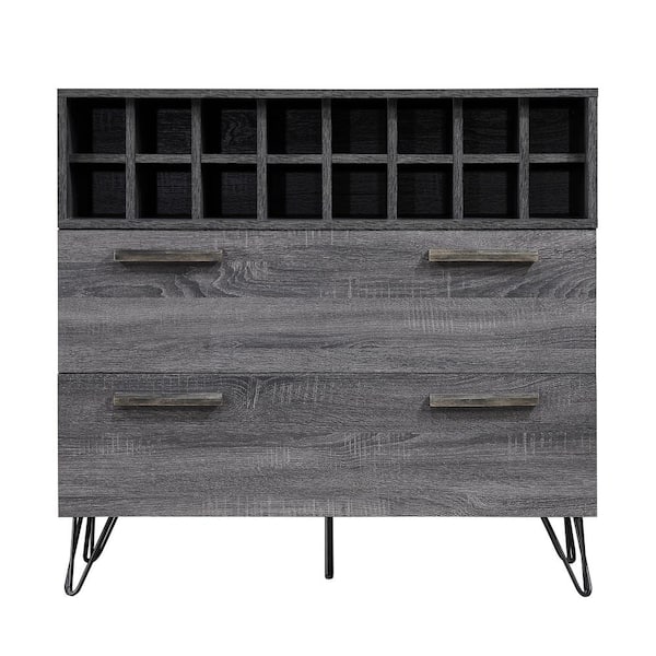 Noble House Amelia Sonoma Grey Oak Bar and Wine Cabinet