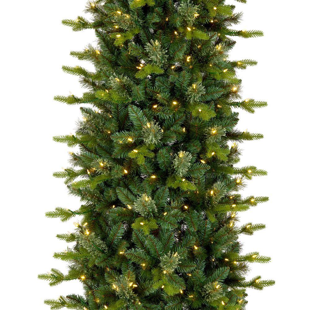 7.5' Prelit Slim Green Fir Artificial Christmas Tree with Clear Lights