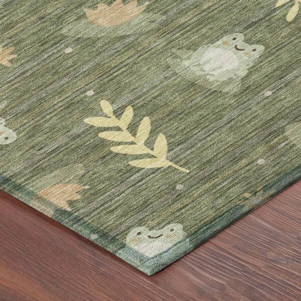 Chantille Machine Washable Indoor/Outdoor Abstract ACN2795 Olive 10 ft. x 14 ft. Area Rug