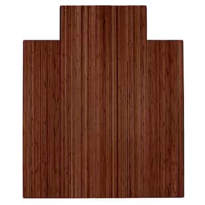Walnut 44 in. x 52 in. Bamboo Roll-Up Chair Mat with Lip