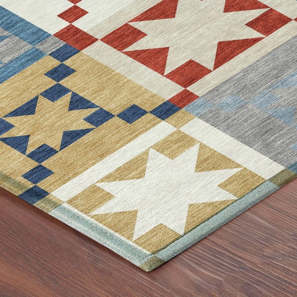 Chantille Machine Washable Indoor/Outdoor Abstract ACN2538 Red 3 ft. x 5 ft. Area Rug
