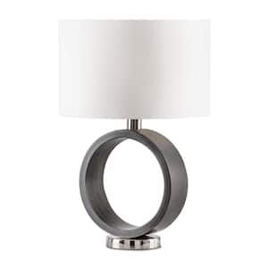 Tracey 24 in. Charcoal Gray Ring Table Lamp