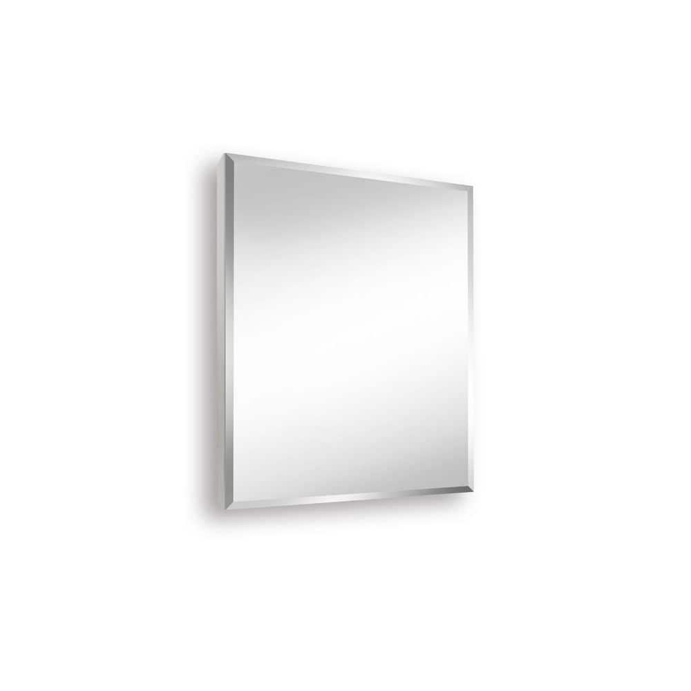 24 in. W x 30 in. H Large Rectangular Silver Aluminum Surface Mount Medicine Cabinet with Mirror -  Tatahance, W135557008-Z