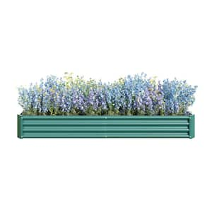 91.34 in. L x 44.69 in. W x 11.81 in. H Green Metal Rectangular Outdoor Raised Garden Bed Planter Box (1-Pack)