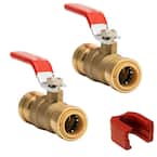 1/2 in. Brass Push-to-Connect Full Port Ball Valve with SlipClip Release Tool (2-Pack)