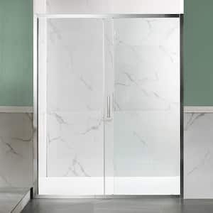 Halberd 48 in. x 72 in. Framed Sliding Shower Door with TSUNAMI GUARD in Polished Chrome