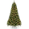 Costway 7 ft. Pre-Lit LED Dense PVC Hinged Christmas Tree Spruce with 700-Lights and Stand MS2J-0715
