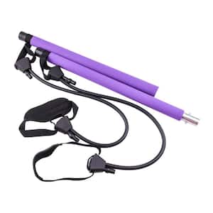 Multifunctional Resistance Band Bar Pilates Bar in Purple, Home Fitness Workout Accessories (1-Pack)
