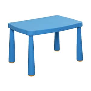 Blue Kids Table, Plastic Children Activity Rectangular Table for School, Home, Play, Reading Dining, Kindergarten