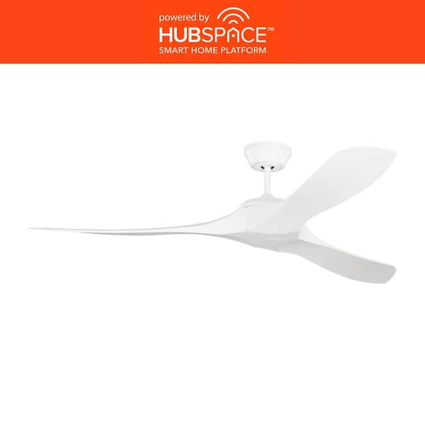 Hartney 60 in. Indoor/Outdoor Matte White Ceiling Fan Powered by Hubspace