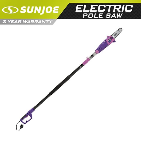 Sun Joe 8 in. 6.5 Amp Multi-Angle Telescopic Electric Pole Saw, Purple