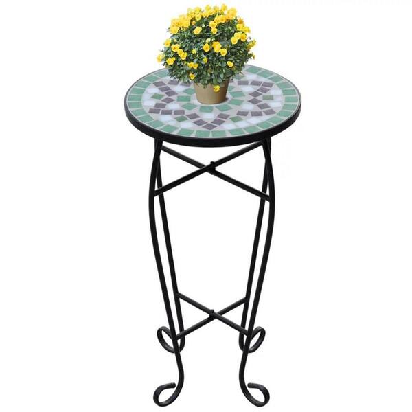 TIRAMISUBEST 11.8 in. x 23.6 in. Round Metal Outdoor Side