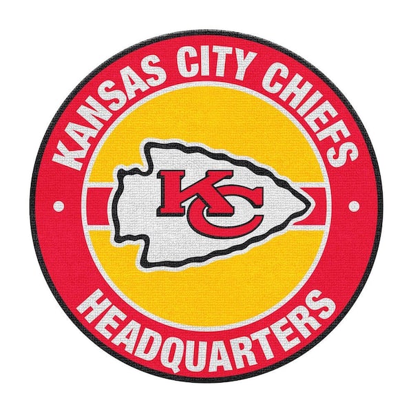 Kansas City Chiefs Headquarters Blue 5 ft. Classic Tufted Logo Round Indoor Area Rug