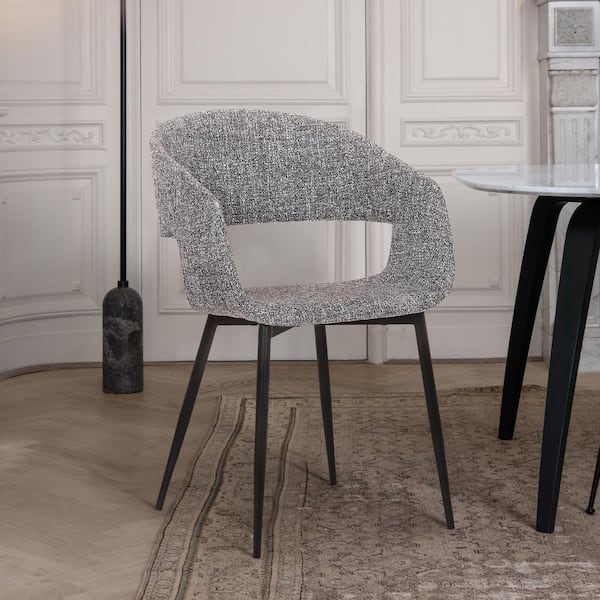 Armen Living Jocelyn Contemporary Dining Chair in Black Metal Finish ...