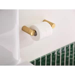 Align Double Post Wall Mount Pivoting Toilet Paper Holder in Brushed Gold