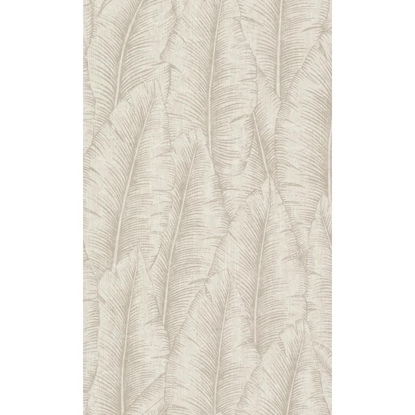 Walls Republic White Tropical Leaves Printed Non-Woven Paper Non-Pasted Textured Wallpaper 57 sq. ft.