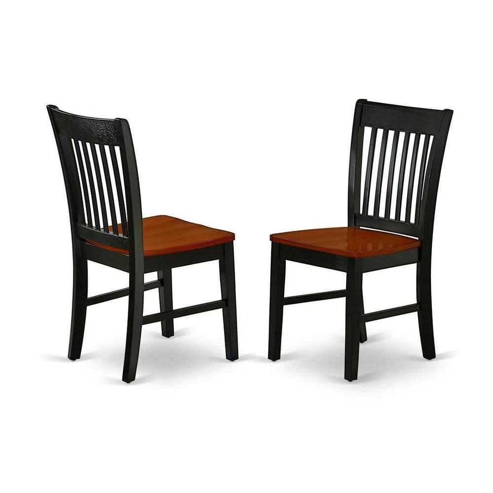 Black and Cherry Oval Wood Dining Set with 4 Chairs