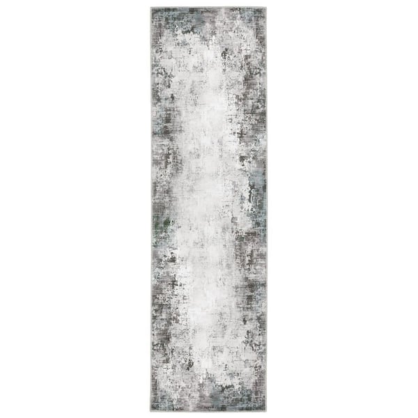 Home Decorators Collection Harmony Gray 2 ft. x 7 ft. Indoor Machine Washable Runner Rug