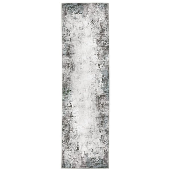 Harmony Gray 2 ft. x 7 ft. Indoor Machine Washable Runner Rug