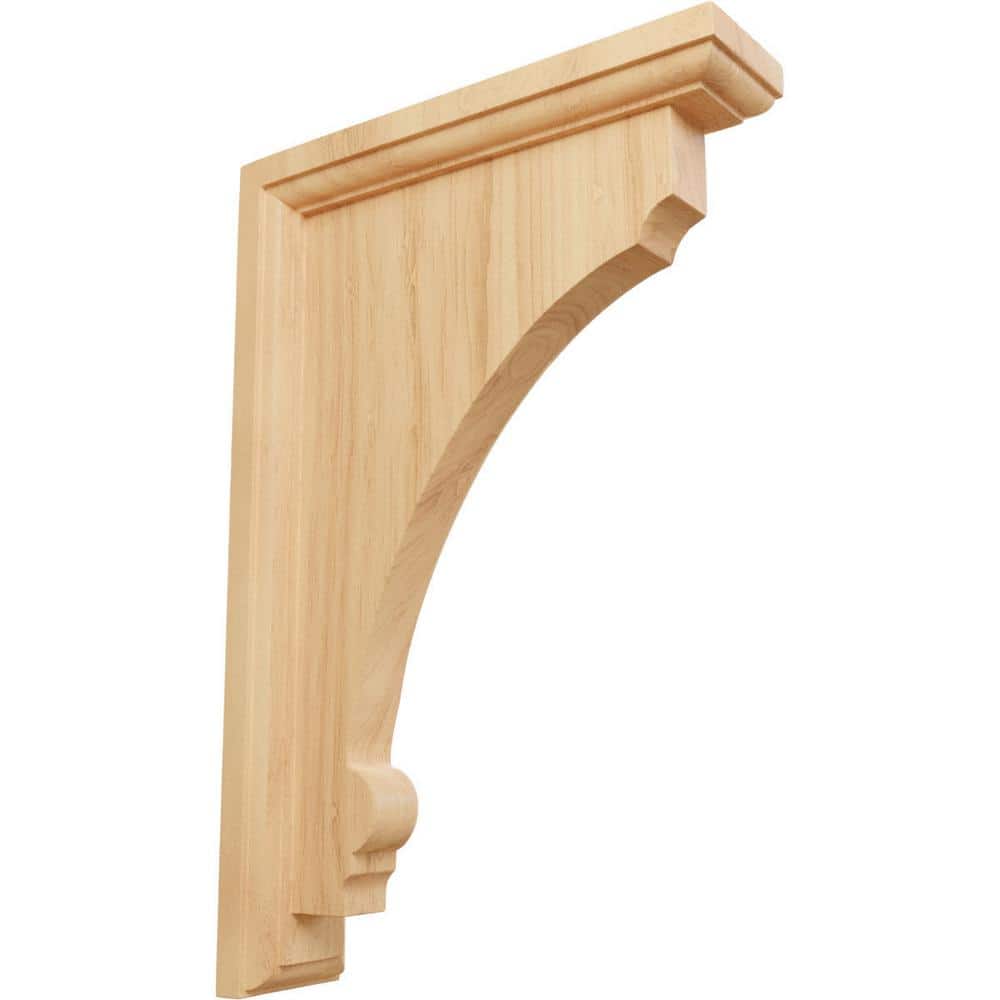 Large Red Oak Hand-Carved Wood Corbel Bracket