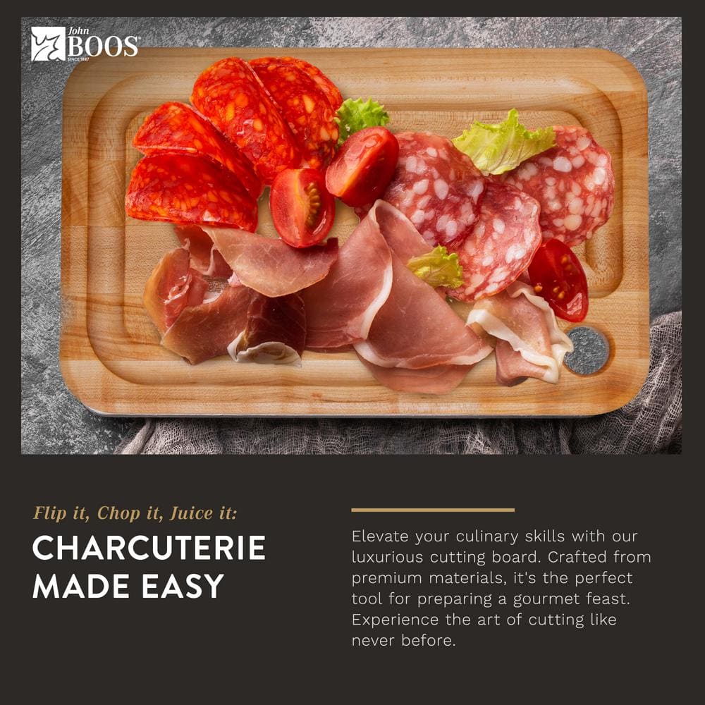 John Boos Reversible Maple Wood Cutting Board with Juice Groove