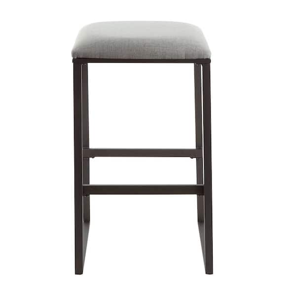 24 in. Square Base Saddle Brown Bar Stool