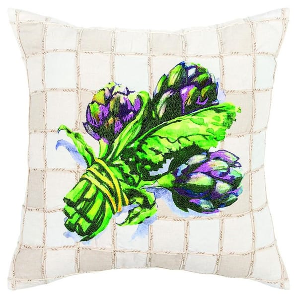 HomeRoots Purple Solid Polyester 20 in. x 20 in. Throw Pillow