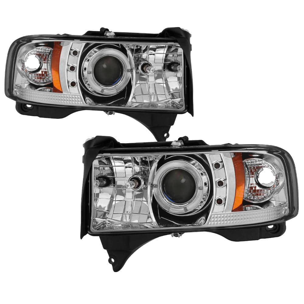 Spyder Auto Dodge Ram 1500 94-01 / Ram 2500/3500 94-02 / 99-01 Ram Sport -  Projector Headlights - LED Halo- Chrome 5010094 - The Home Depot